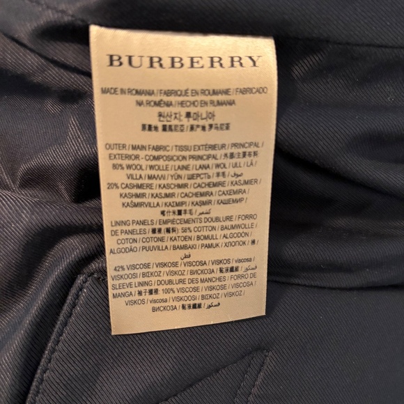 Burberry Mens Trench Coat - Mint Condition Wool and Cashmere Grey Size 40 - Picture 2 of 9